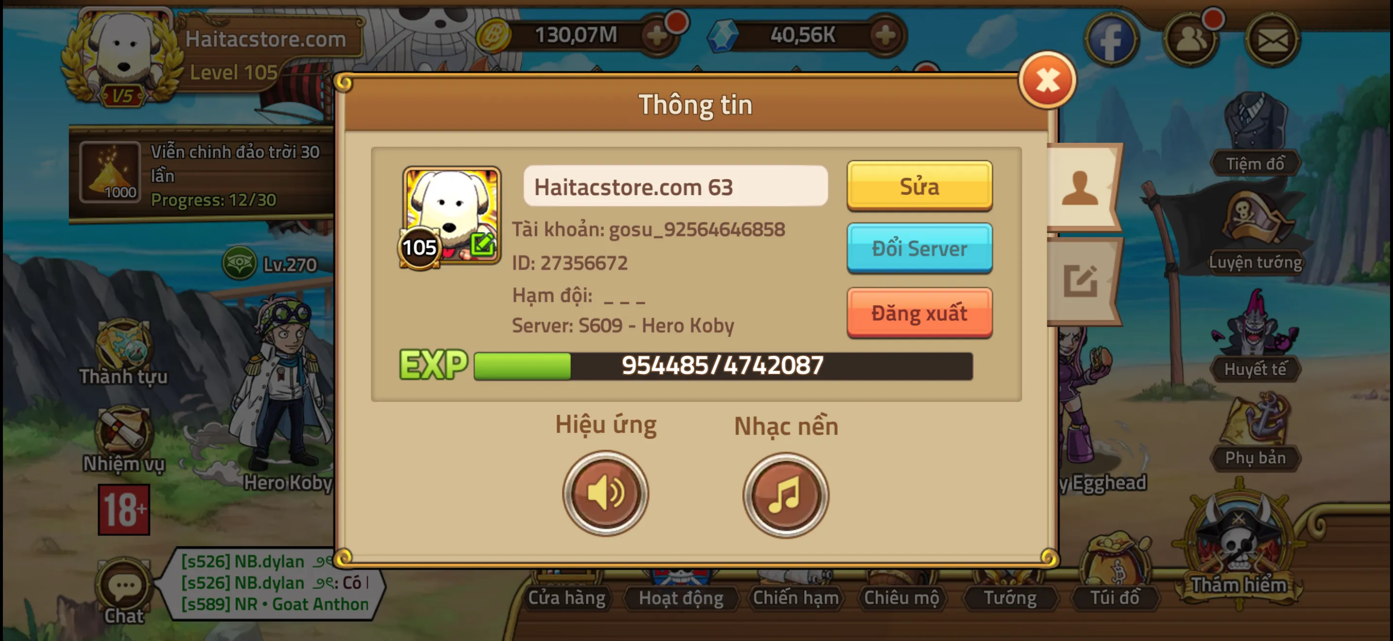 Acc giá rẻ nhiều kc