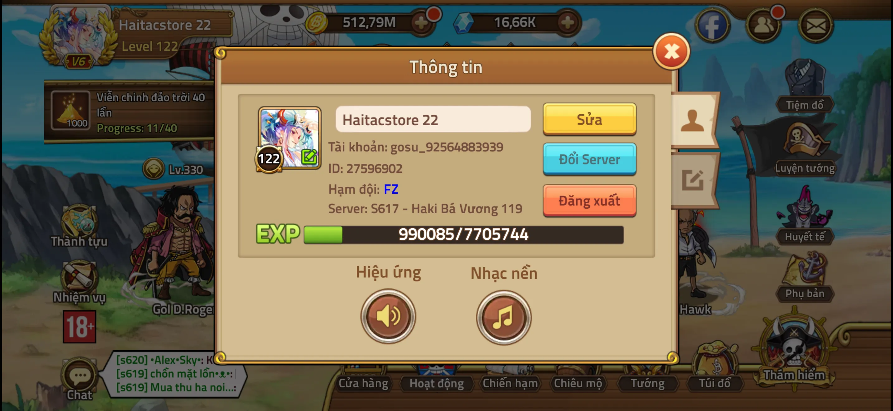 Sever mới, tướng meta E5, avt nạp, acc đã nhận cọc