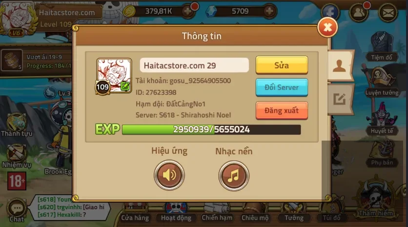 acc tướng siêu meta. zin nạp đầu. garp đợi tt lên E5, dư cực nhiều tài nguyên, bánh lái